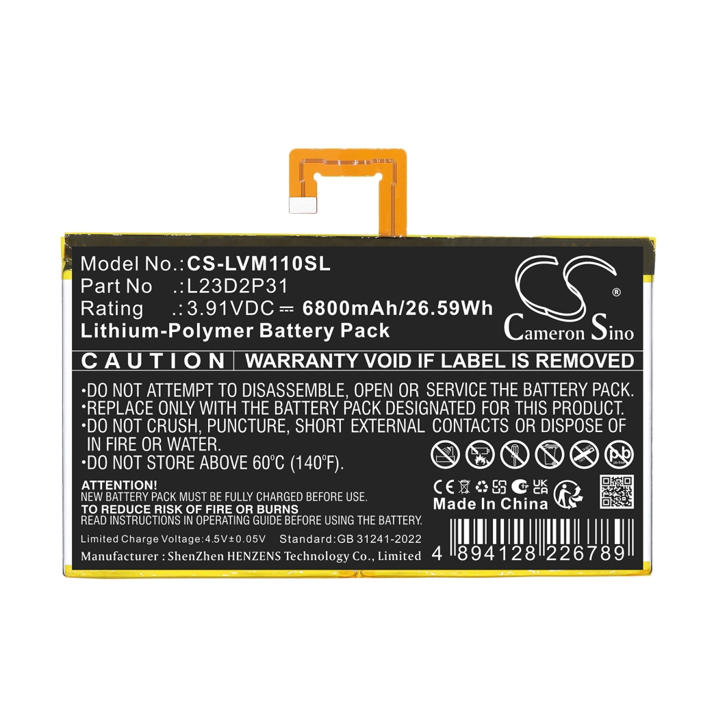 Battery compatible with Lenovo CS-LVM110SL