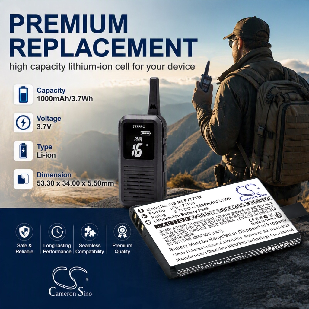 Batteries compatible with Midland 777 Pro CS-MLP777TW