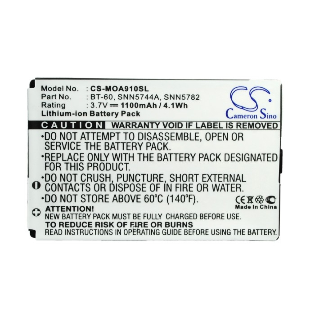 Battery Replaces Motorola BT-60, SNN5744A, SNN5782
