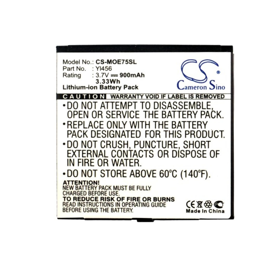 Battery compatible with Motorola CS-MOE75SL