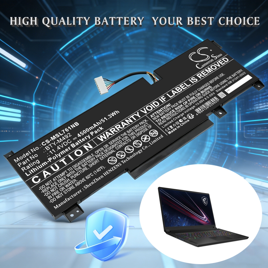 Battery compatible with MSI