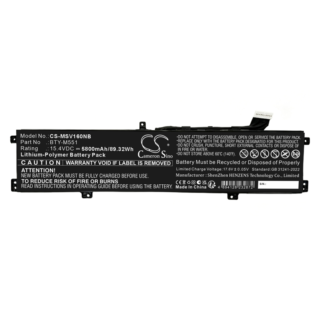 Battery for MSI Vector 16 HX