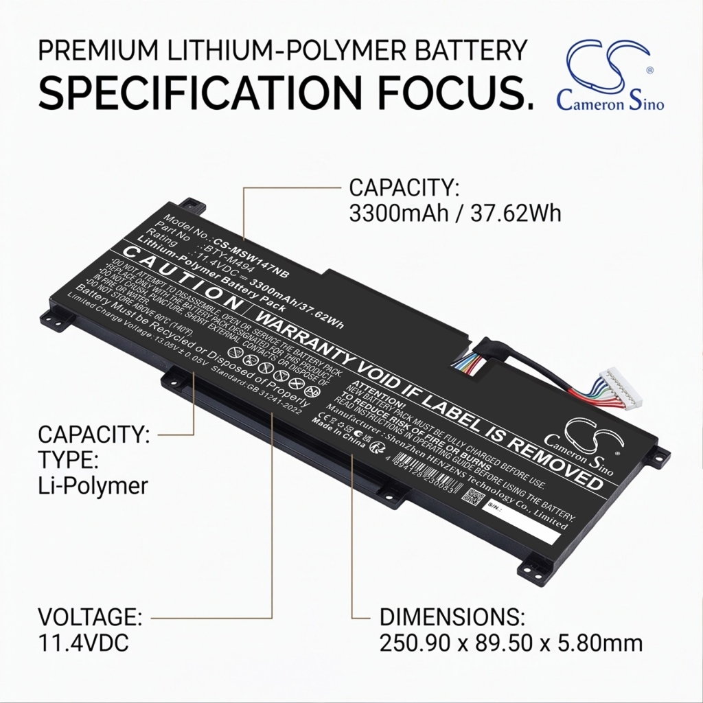 Battery for MSI Modern 14 C7M-059NEU