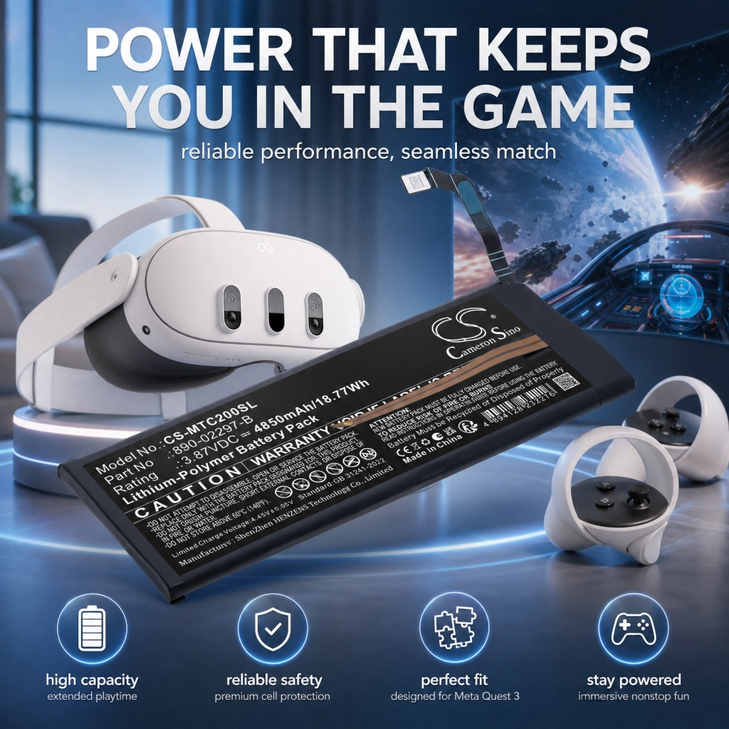 Batteries compatible with Meta Quest 2 3 3 Premium CS-MTC200SL