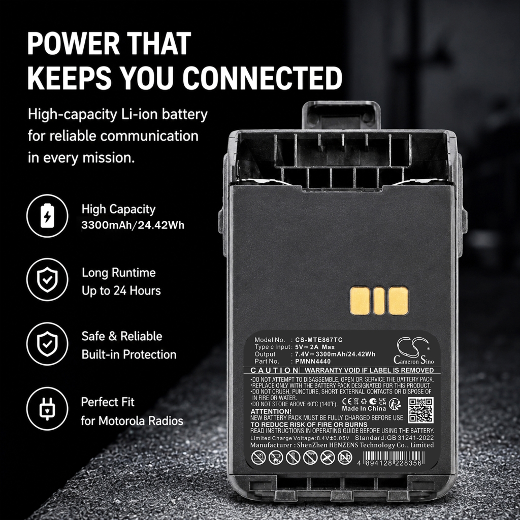 Battery compatible with Motorola CS-MTE867TC