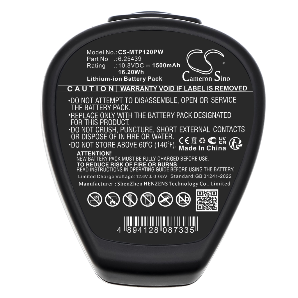 Compatible battery replacement for Metabo 6.25439