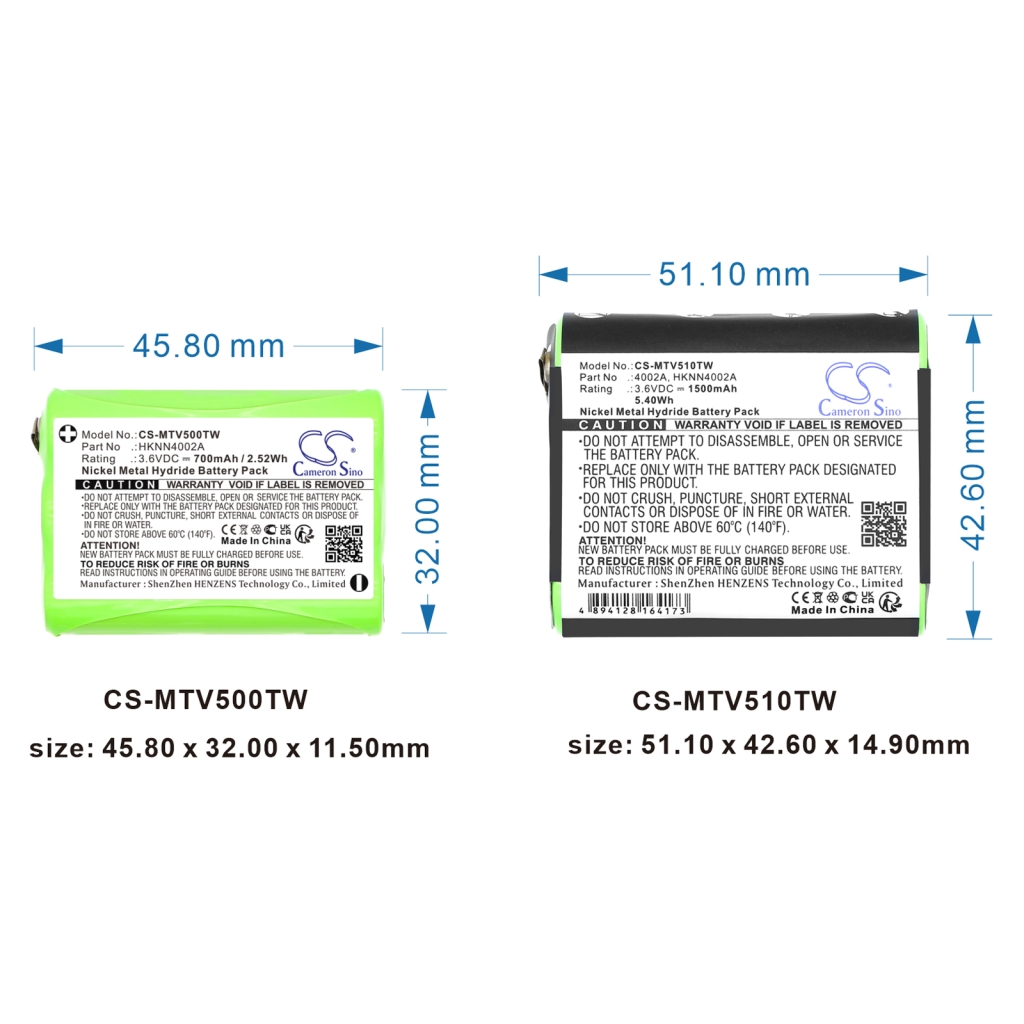 Battery compatible with Motorola CS-MTV510TW