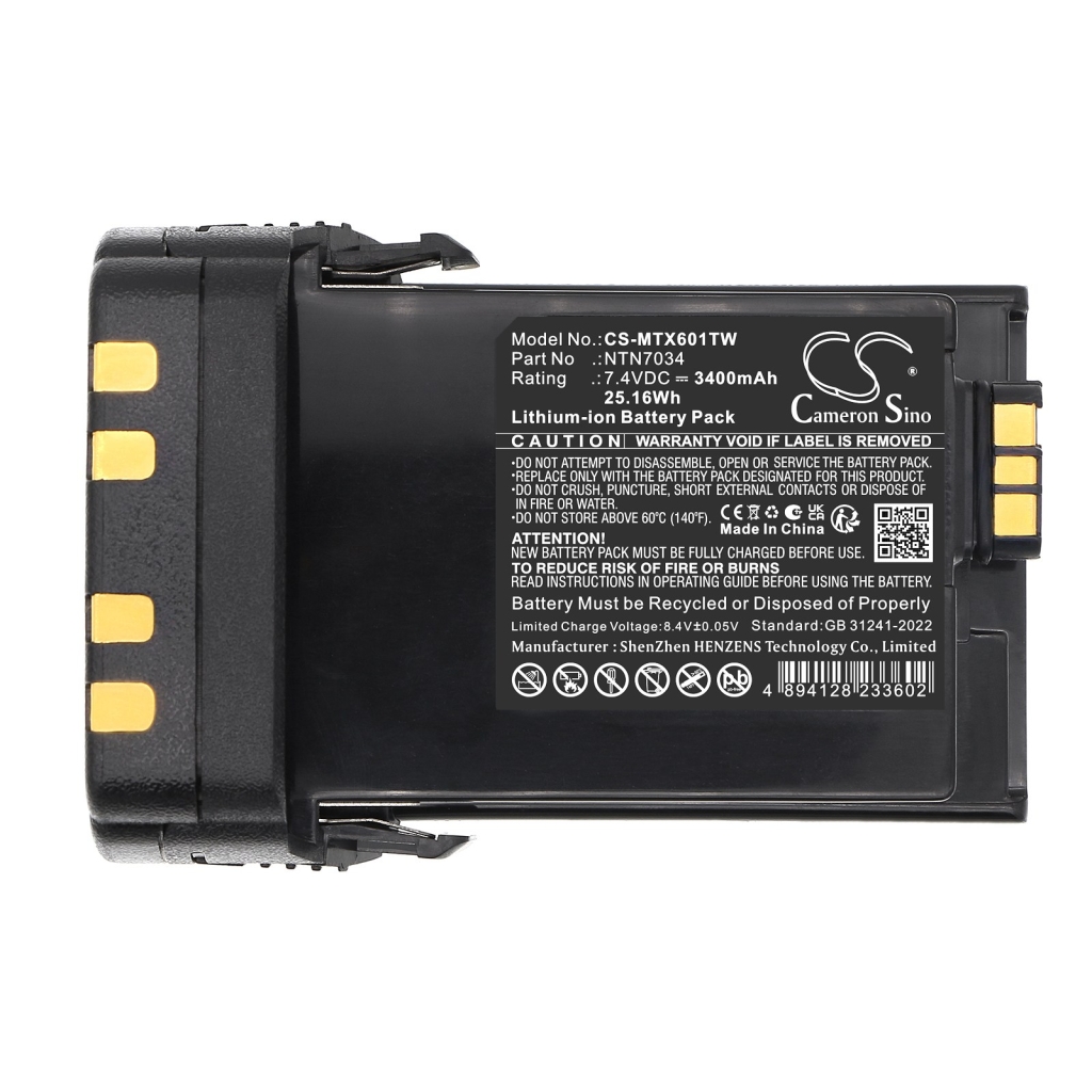 Batteries compatible with Motorola APX6000 APX6000 P25 CS-MTX601TW