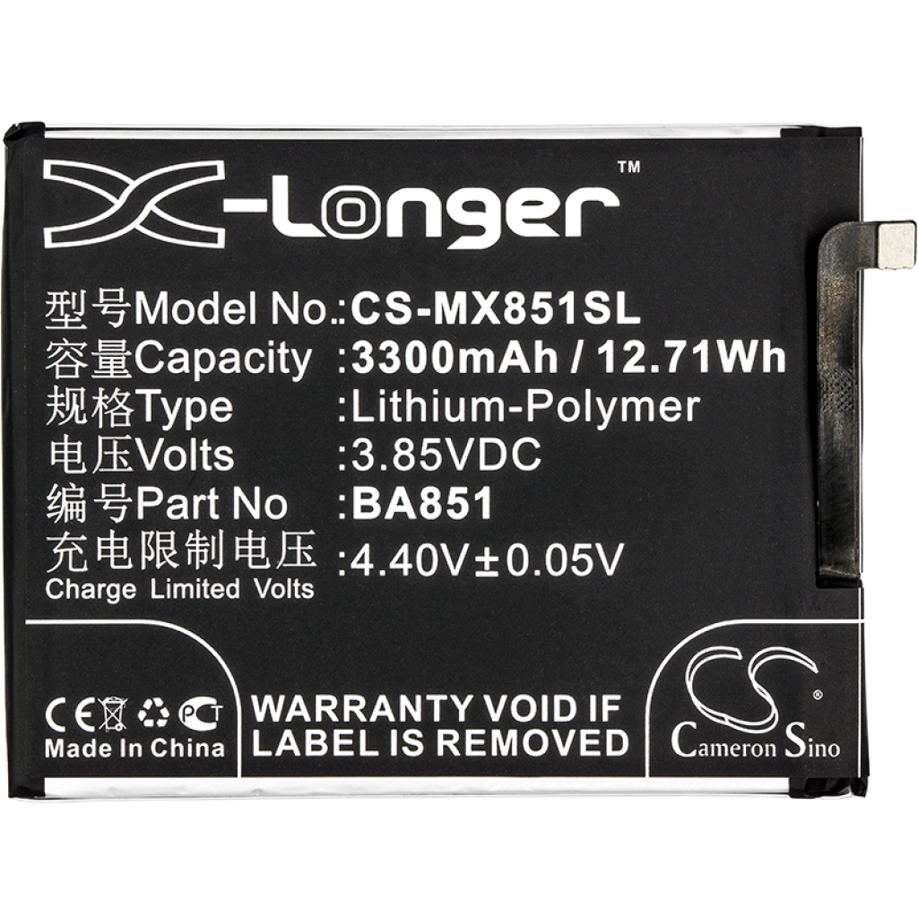 Battery compatible with MeiZu CS-MX851SL