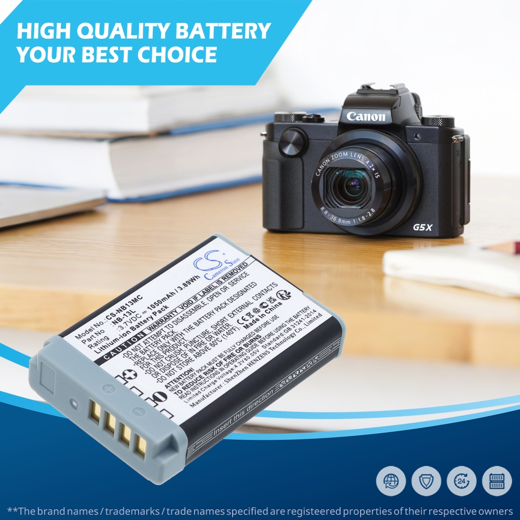 Camera Battery compatible with Canon PowerShot G7X M2
