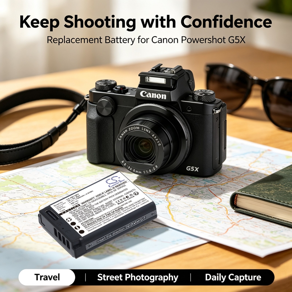 Batteries compatible with Canon PowerShot G1 X Mark III G5 X G5 X Mark II CS-NB13MU