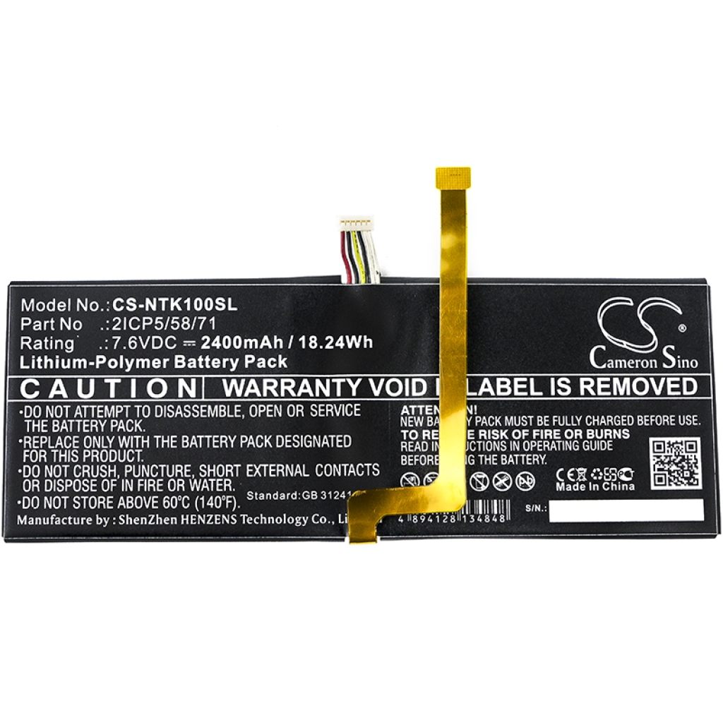 Compatible battery replacement for Nvidia 2ICP5/58/71