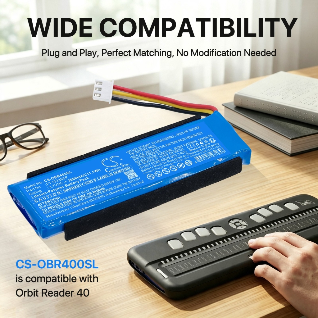 Batteries compatible with Orbit Reader 40 CS-OBR400SL