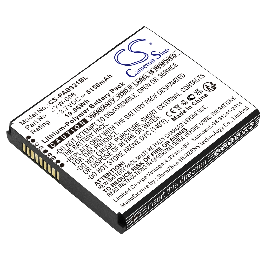 Compatible battery replacement for Pax YW-008