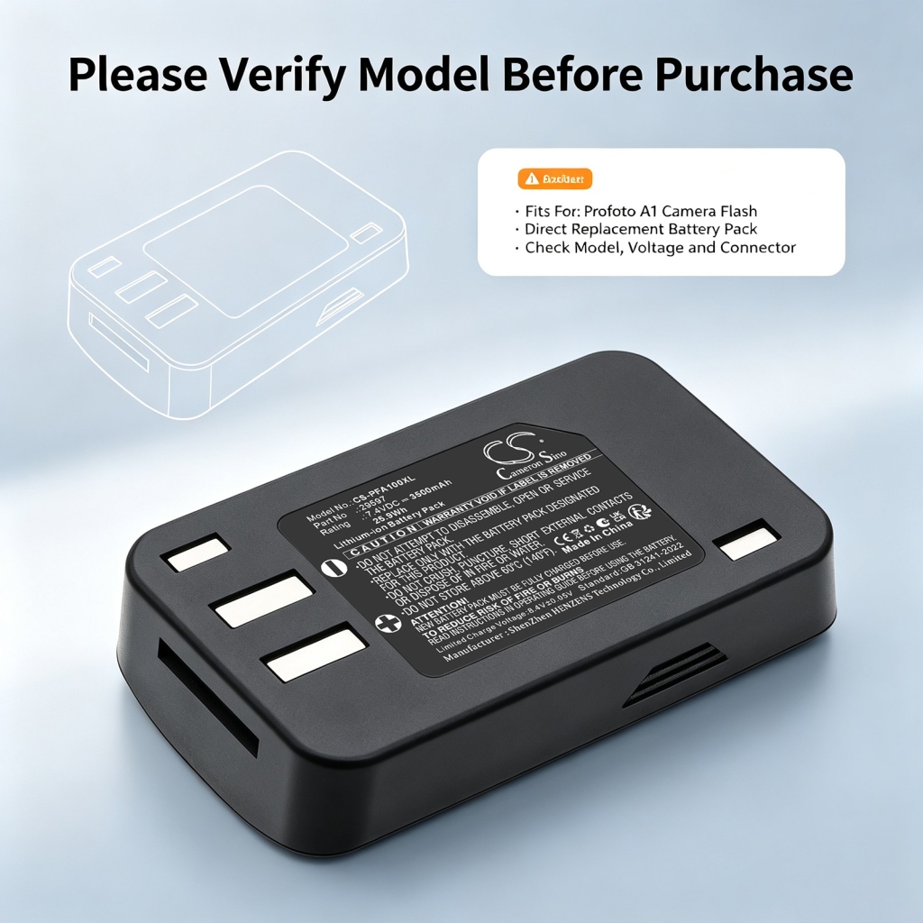 Batteries compatible with Profoto A1 A1 CS-PFA100XL