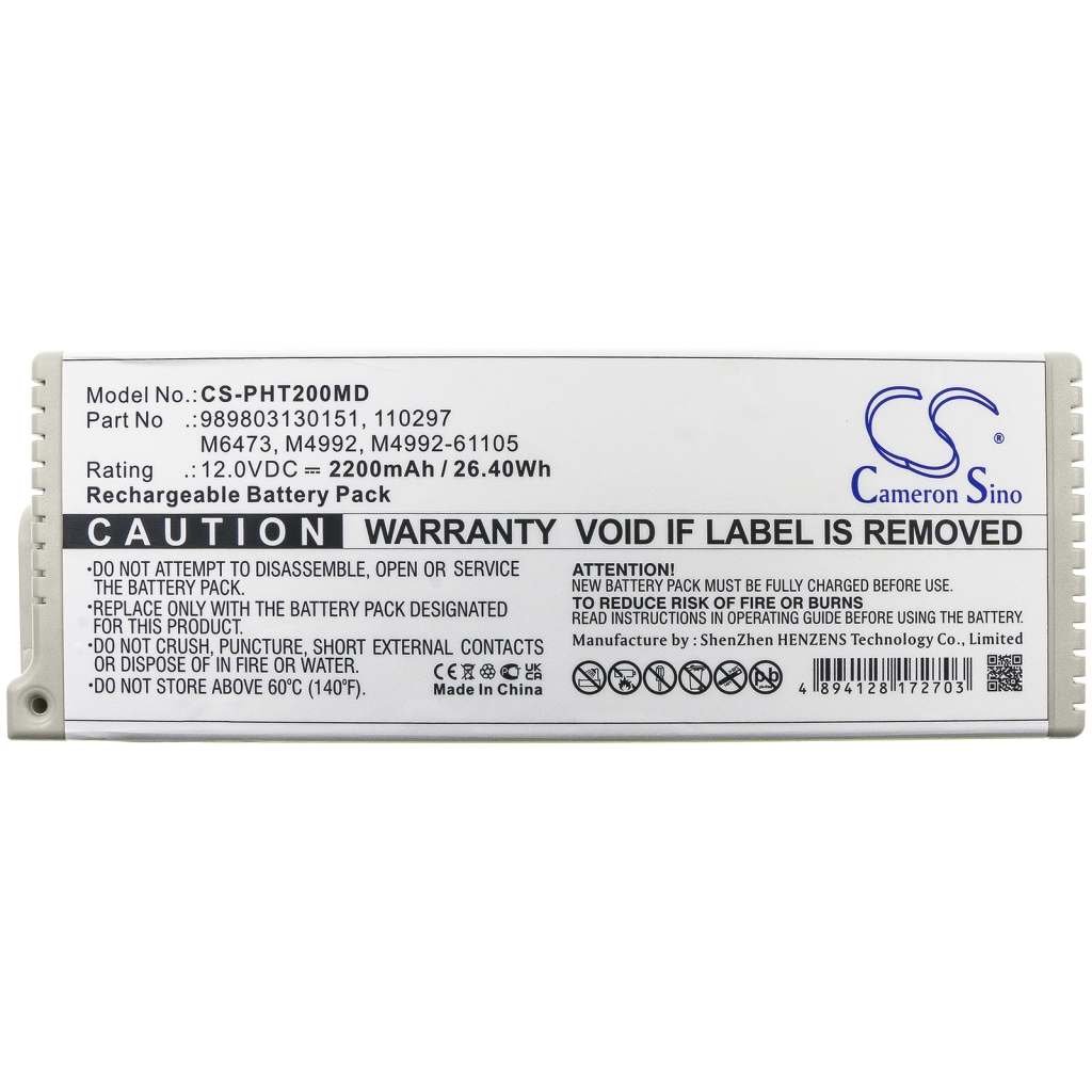 Battery compatible with Philips CS-PHT200MD