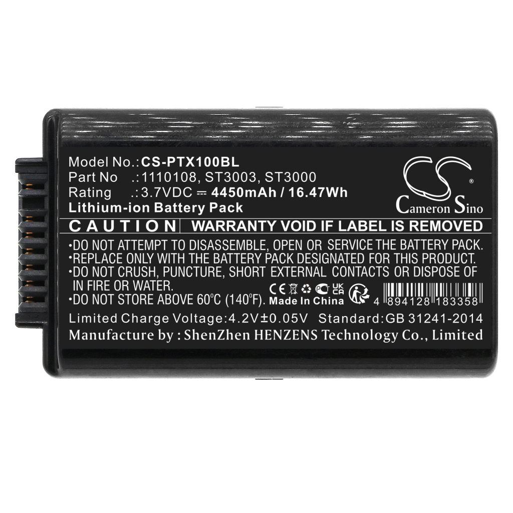 Battery compatible with PSION Zebra CS-PTX100BL