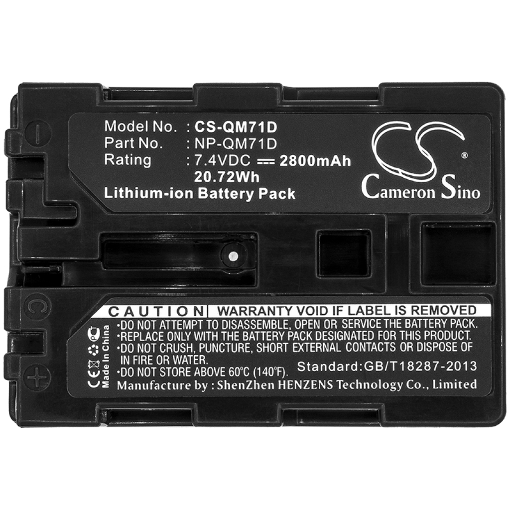 Battery Replaces Sony NP-QM71D
