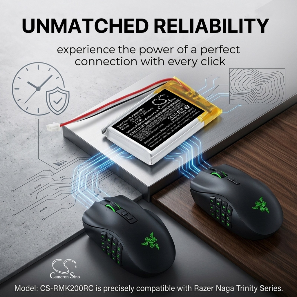 Batteries compatible with RAZER Kain 202 Wireless Gaming Mouse CS-RMK200RC