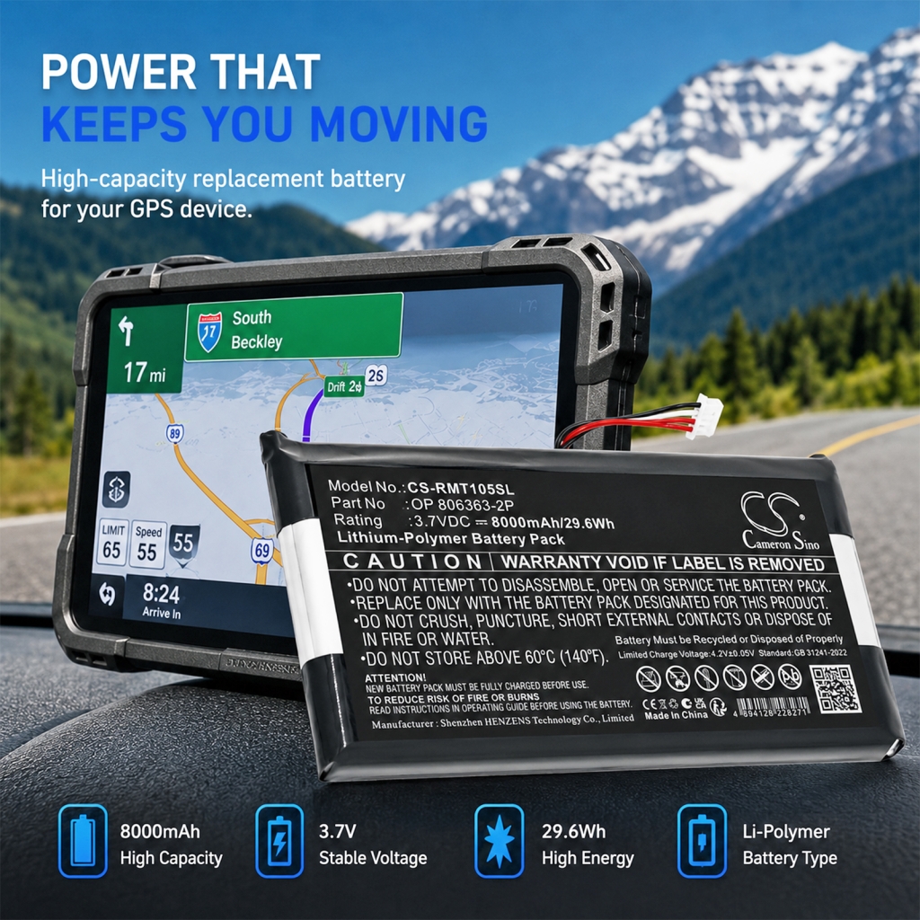 Battery compatible with Rand mcnally CS-RMT105SL