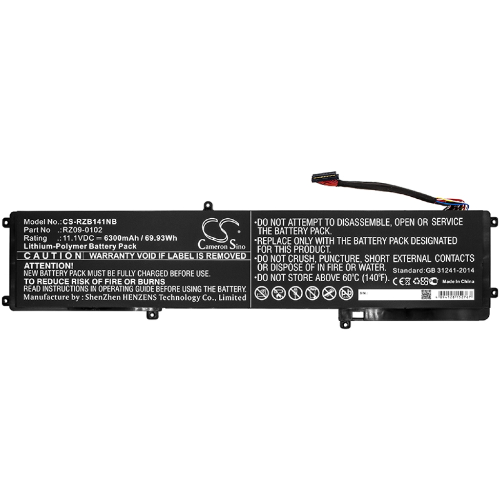 Compatible battery replacement for Razer RZ09-0102