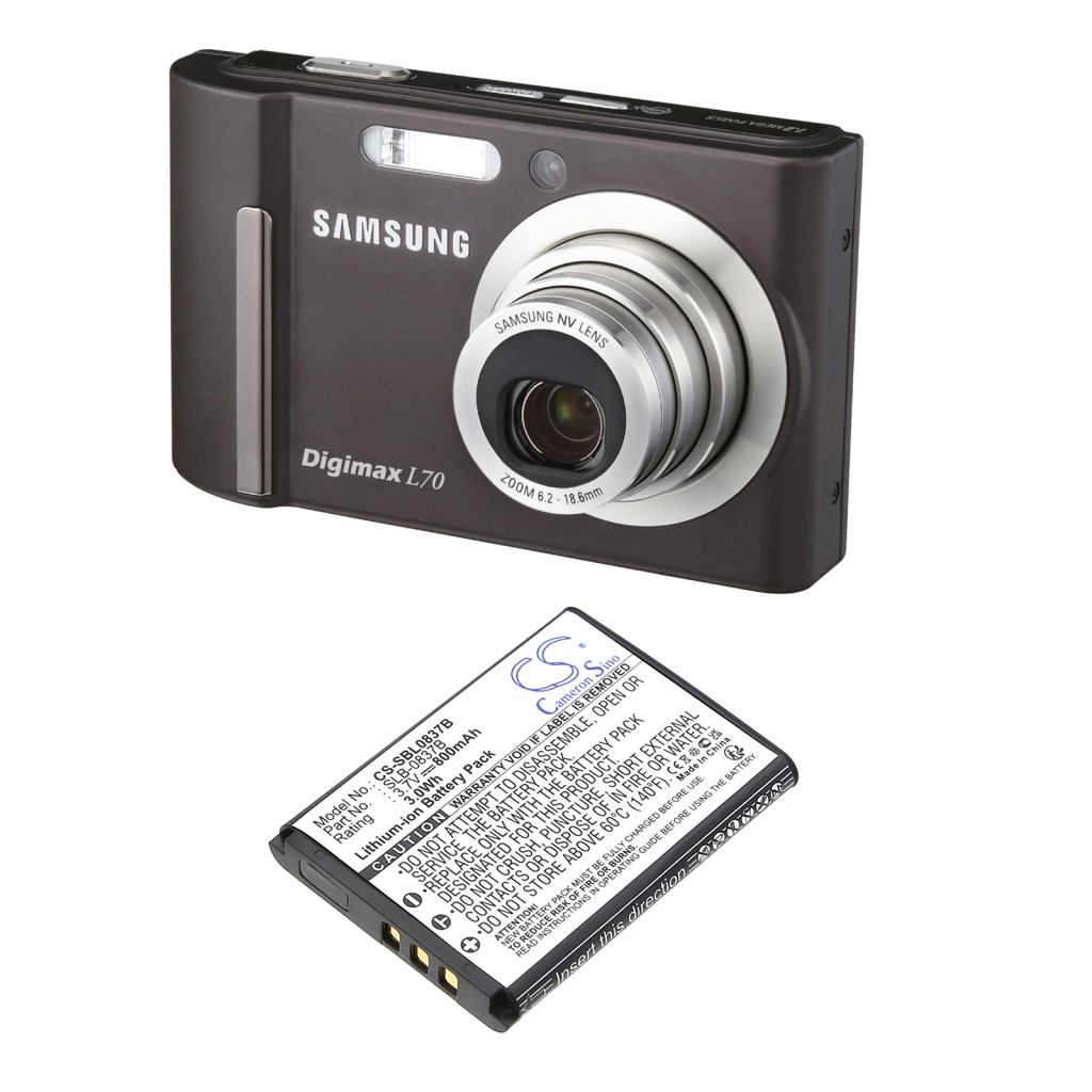 Battery Replaces Samsung SLB-0837(B), SLB-0837B