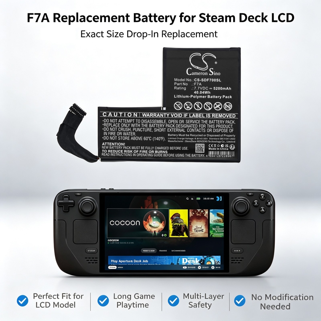 Batteries compatible with steam deck F7A CS-SDF700SL