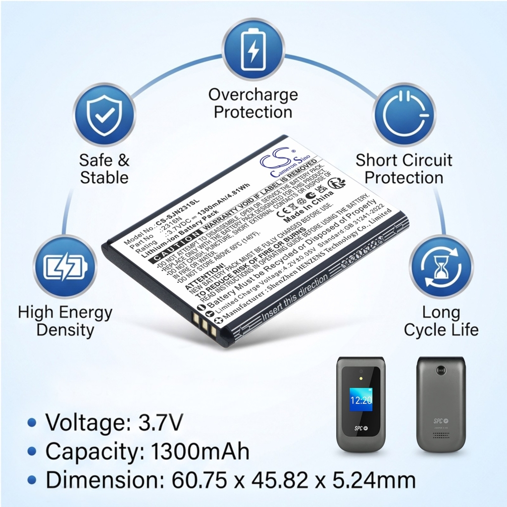 Battery compatible with Spc