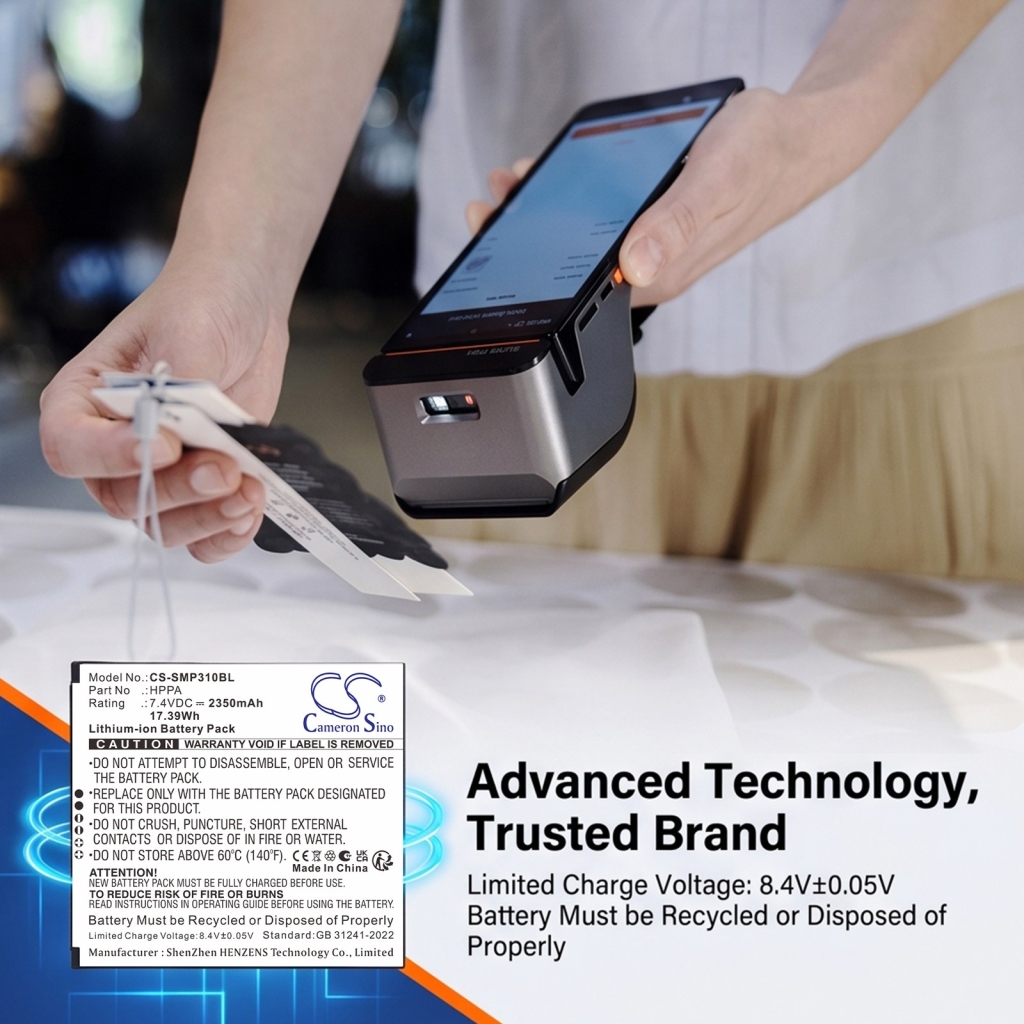 Batteries compatible with Sunmi P3 P3 CS-SMP310BL