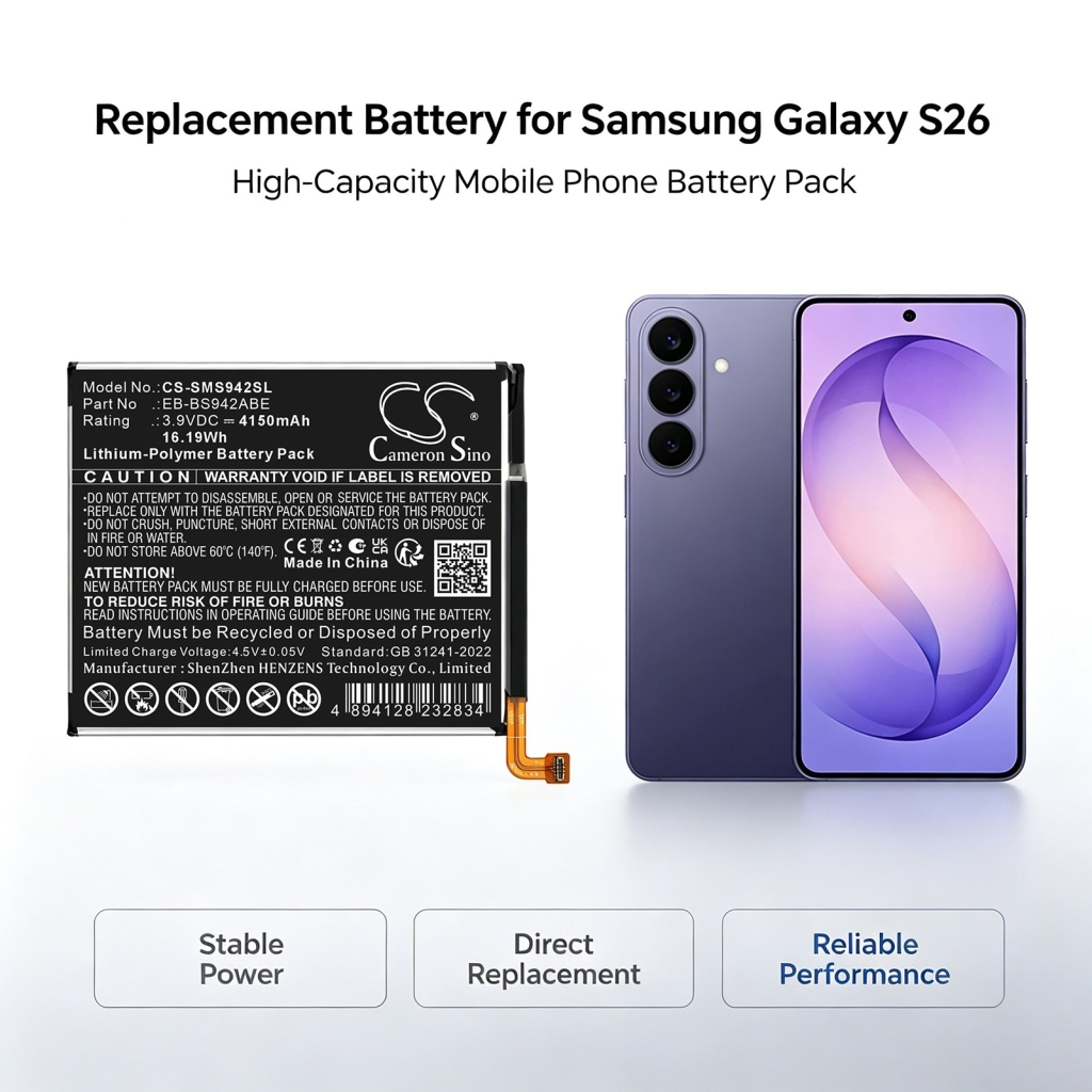 Batteries compatible with Samsung Galaxy S26 CS-SMS942SL