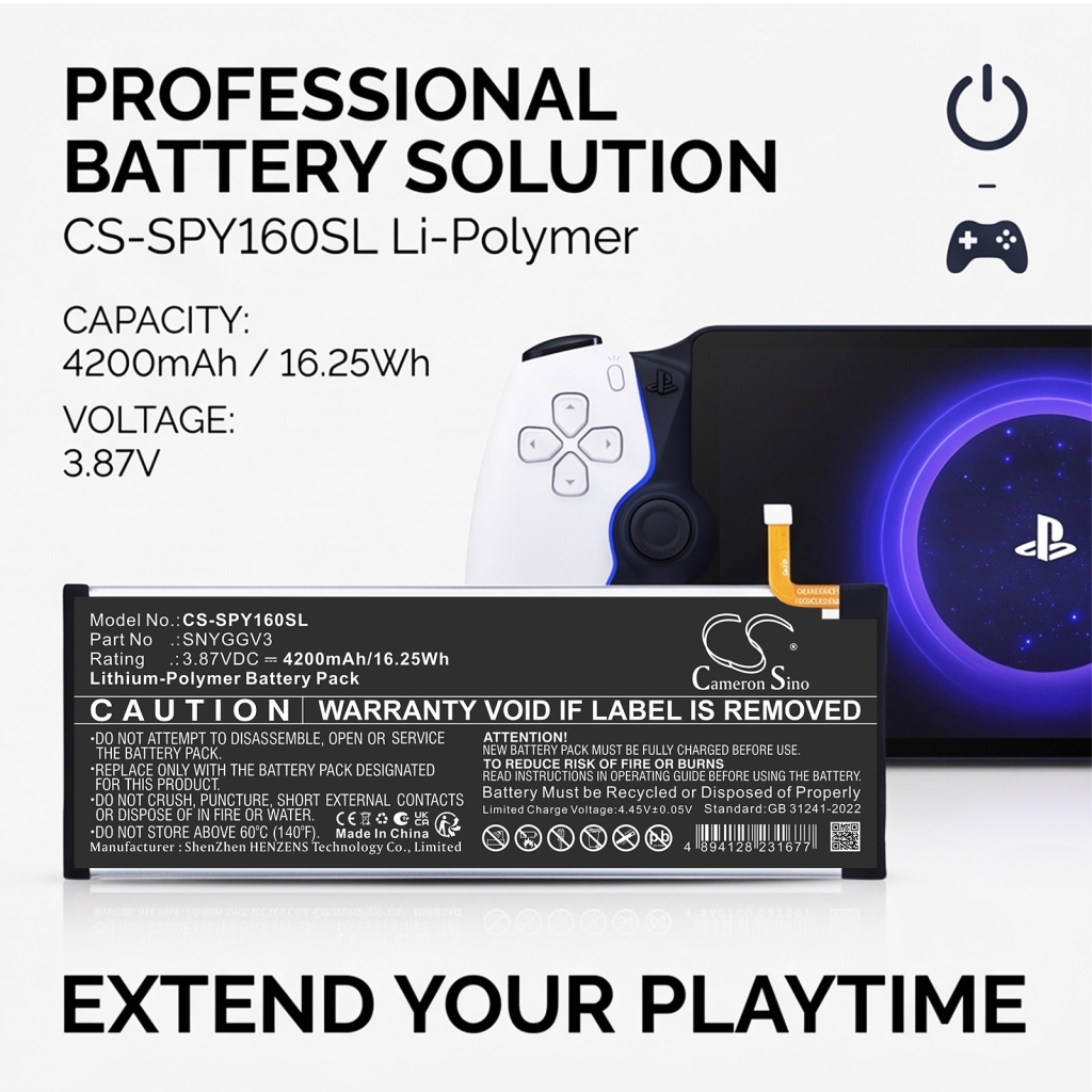 Batteries compatible with Sony CFI-Y1016 CFI-Y1016 CS-SPY160SL