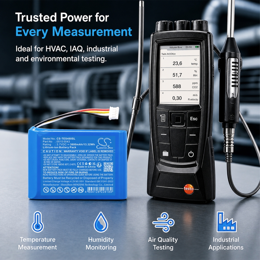 Battery compatible with Testo