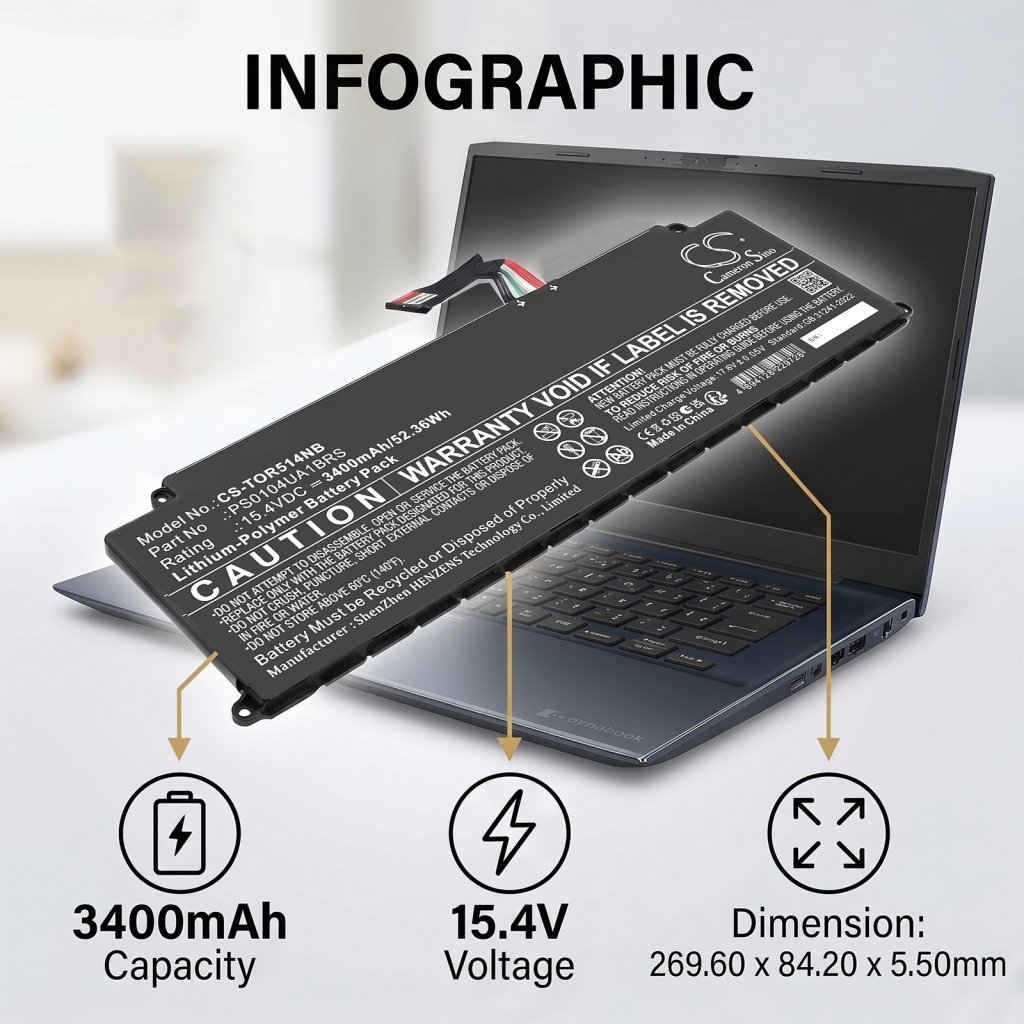 Battery compatible with Toshiba CS-TOR514NB