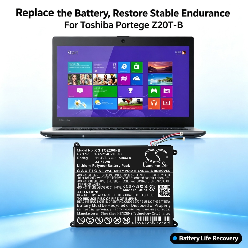 Batteries compatible with Toshiba Portege WT20-B WT20-B-106 Z20T-B CS-TOZ200NB