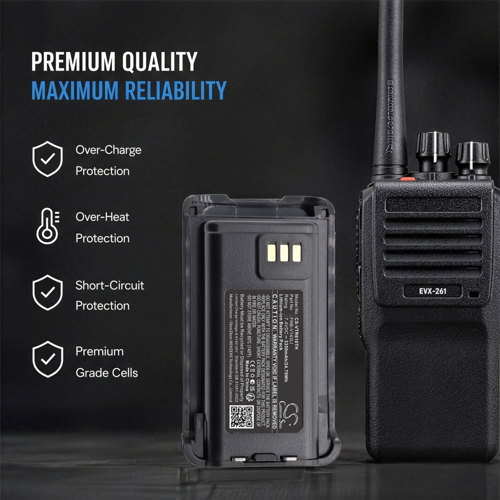 Battery compatible with Bearcom Vertex standard CS-VTR610TH