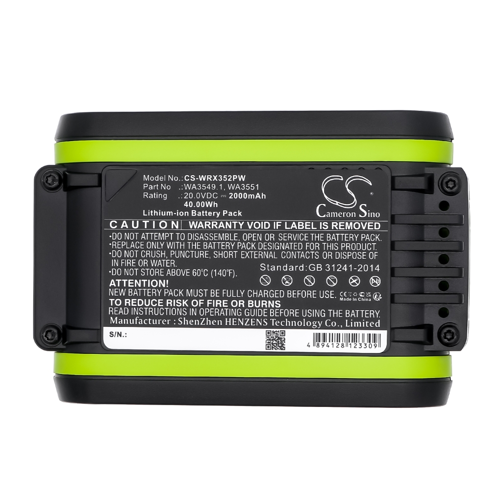 Battery compatible with Worx Rockwell Al-ko Pattfield CS-WRX352PW