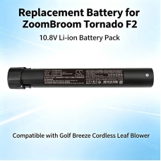 Compatible battery replacement for ZoomBroom ZOOMBROOM-3S1P