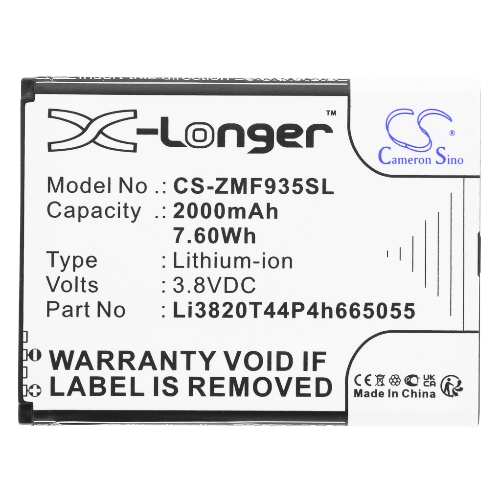 Compatible battery replacement for ZTE LI3820T44P4H665055