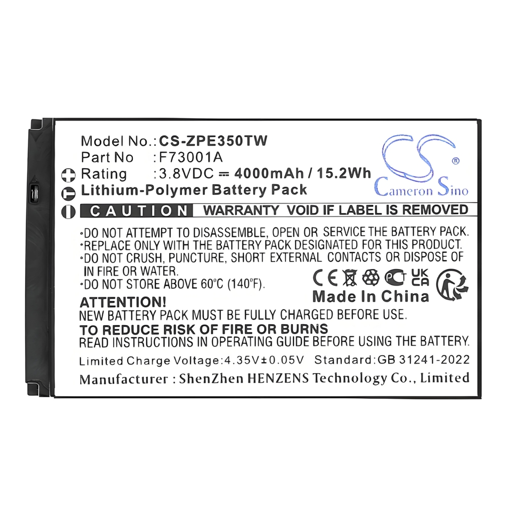 Compatible battery replacement for ZTE F73001A