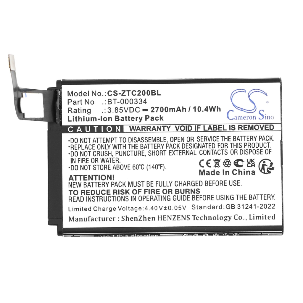BarCode, Scanner Battery Zebra CS-ZTC200BL