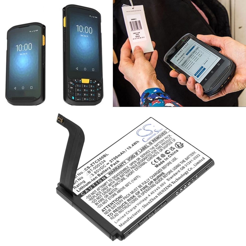 BarCode, Scanner Battery Zebra CS-ZTC200BL