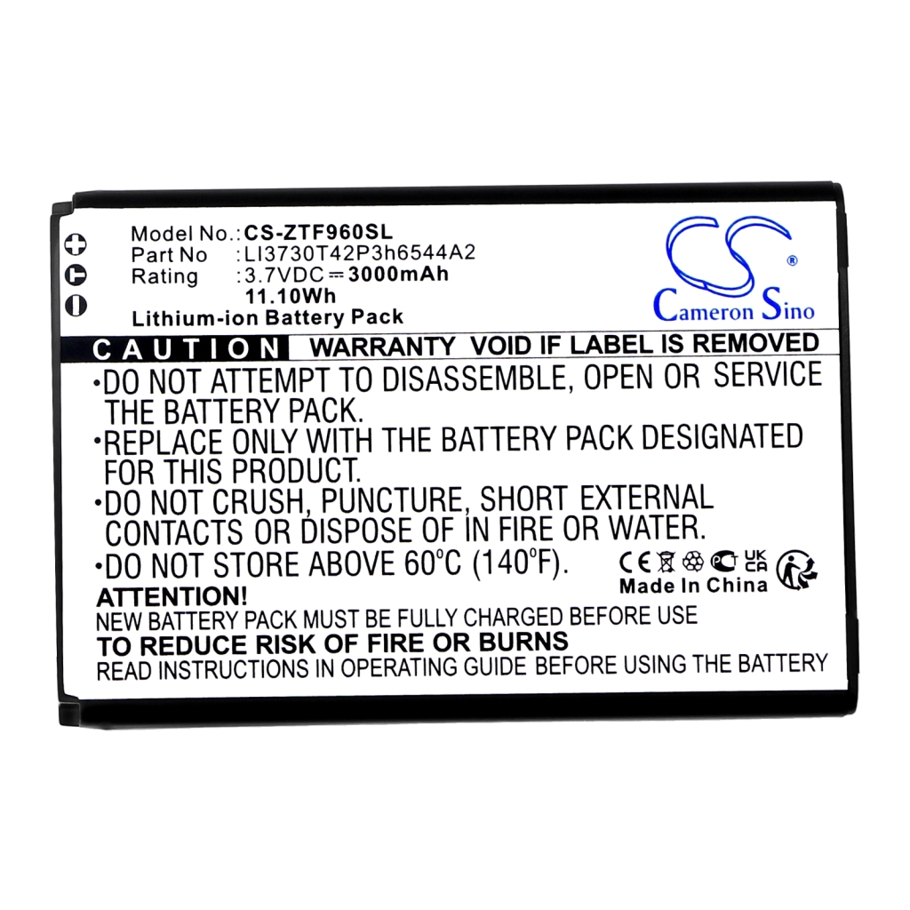 Compatible battery replacement for ZTE LI3730T42P3H6544A2