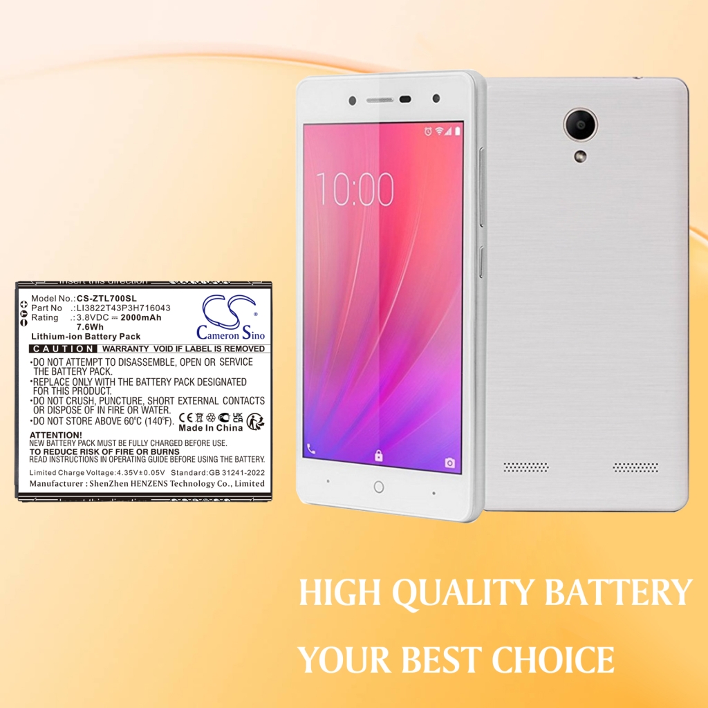 Battery Replaces LI3822T43P3H716043