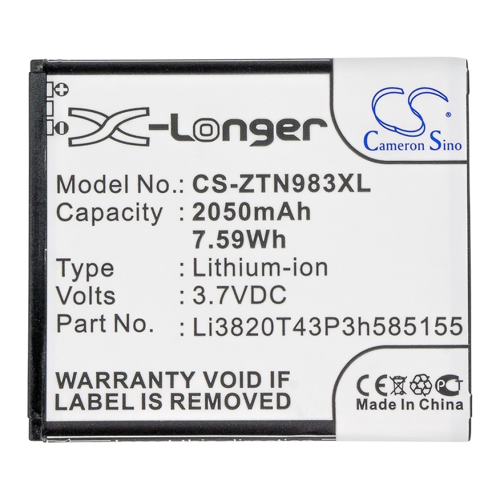 Batteries compatible with ZTE N983 N983 CS-ZTN983XL